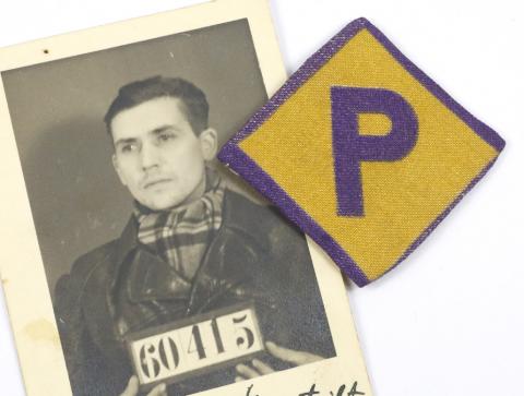 WW2 Polish forced labor P Patch photo factory holocaust prisoner third reich nazi