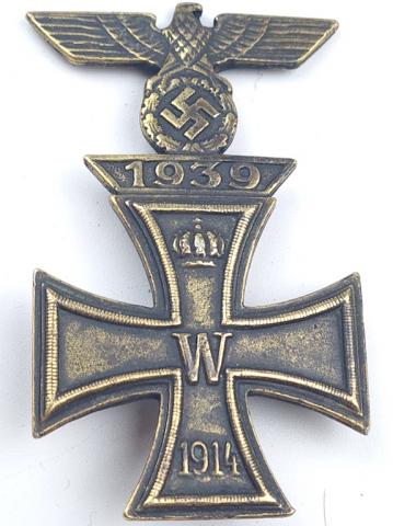 WWI GERMAN IRON CROSS WITH 1939 WW2 SPANGE medal award