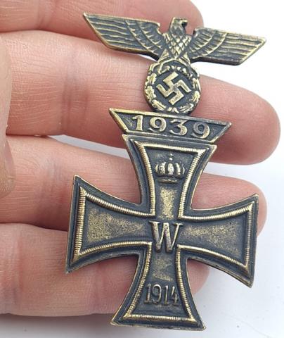 WWI GERMAN IRON CROSS WITH 1939 WW2 SPANGE medal award