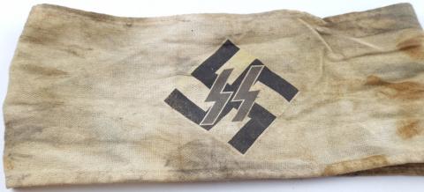 WWII German Nazi Waffen SS runes & Swastika armband tunic armband