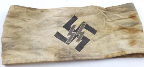 WWII German Nazi Waffen SS runes & Swastika armband tunic armband