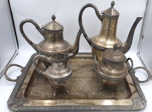AH monogram Adolf Hitler silverware tea set service tray BERGHOF house original for sale