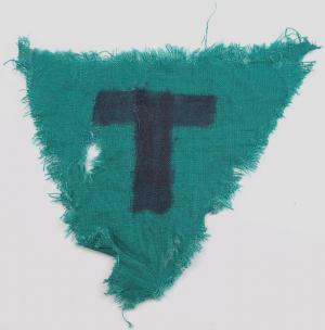 WW2 Holocaust RARE concentration camp Czech inmate criminal green triangle T patch uniform