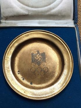 1936 Adolf hitler Fuhrer berlin olympics commemorative PLATE original case
