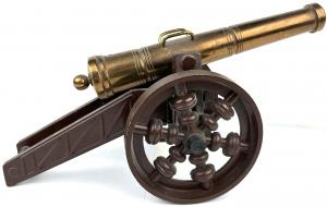 ANTIQUE MINIATURE CANNON FIREARM OLD BRASS military toy fire ww2 ww1 war battle