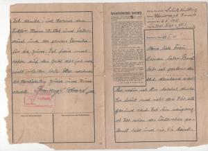 Concentration camp AUSCHWITZ BIRKENAU inmate letter feldpost pole