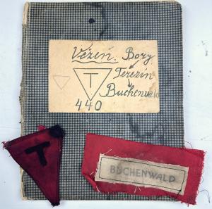 Concentration Camp Buchenwald inmate liberation patch id uniform red triangle political