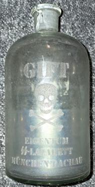 Concentration Camp DACHAU SS Lazaret camp Hospital POISON Bottle WAFFEN SS