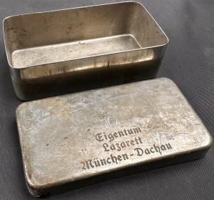 Concentration Camp Dachau Waffen SS Totenkopf guard lazarett SS school metal case commemorative