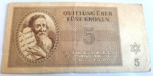 Concentration Camp TEREZIN Theresienstadt Jewish Jew camp money token with star of David