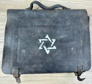 Jewish Star of David leather messenger bag suitcase from deportation of Ghetto Getto