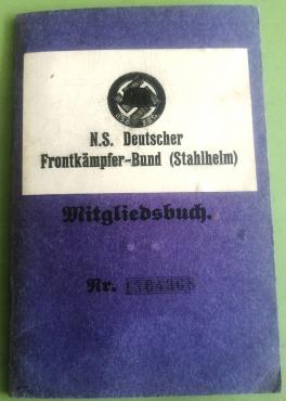 NSDAP ID ausweis photo n.s Deutscher frontkampferbund stahlhem