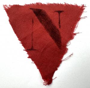 RARE red triangle political concentration camp patch N holland nederland uniform jacket ID