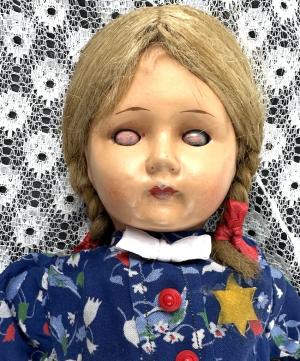 Jewish getto holocaust artifact original yellow STAR OF DAVID GHETTO TOY Jew child doll puppet