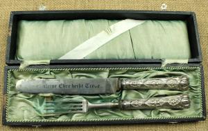 Waffen SS set fork knife silverware ss motto in case authentic original wiking das reich panzer