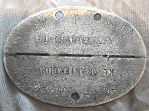 WAFFEN SS Totenkopf GUARD dogtag ID concentration camp Oranienburg Sachsenhausen KL KZ