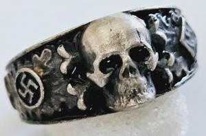 Waffen SS totenkopf skull ring silver 800 Himmler runes ss honor ring