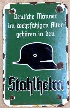 WW2 German Nazi early Stahlhelm helmet fabrik wall sign M35 M16 M40 M42