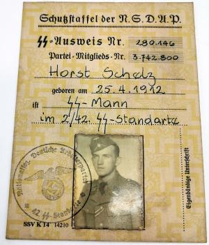WW2 german Nazi early Waffen SS ID ausweis stamped Himmler signature facsimile