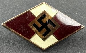 WW2 German Nazi Hitler Youth hj diamond pin marked rzm membership