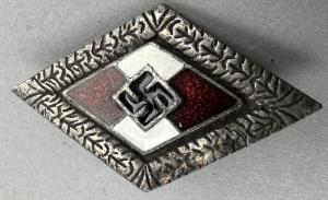 WW2 German Nazi HITLER YOUTH HJ diamond silver pin by RZM