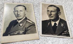 WW2 German Nazi lot of 2 WAFFEN SS general Holocasut architect Reinhard Heydrich postcards