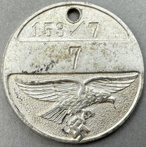 WW2 German Nazi LUFTWAFFE aircraft fabrik FORCED LABOR employee ID token