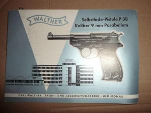 WW2 German Nazi manual user guide for gun Walther P-38