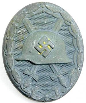 WW2 German Nazi massive WOUND BADGE medal award in silver Waffen SS Wehrmacht