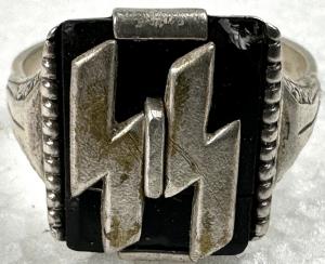 WW2 German Nazi WAFFEN SS high officer silver ring authentic original jewel