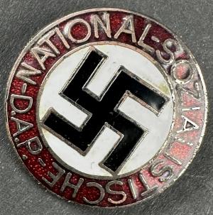 WW2 German Nazi NSDAP Third Reich party enamel membership pin by RZM Ges Gesch