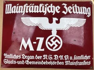 WW2 German Nazi NSDAP Third Reich propaganda JOURNAL red enamel sign