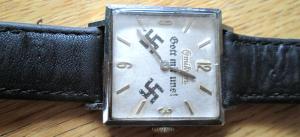 WW2 German Nazi NSDAP Third Reich SWASTIKA watch swiss 