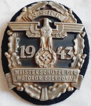 NSKK N.S.K.K Third Reich motorcycle club badge shield plate