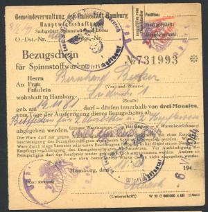 WW2 German nazi order of textile for concentration camp uniforms fabrik stamped document