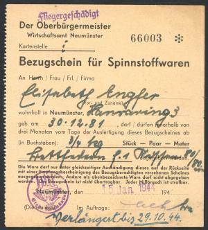 WW2 German nazi order of textile for concentration camp uniforms fabrik stamped document