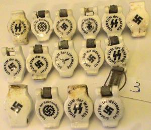 WW2 German Nazi RARE lot of 15 ceramic Wehrmacht Waffen SS Luftwaffe bottle caps