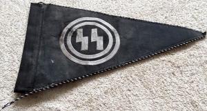 WW2 German Nazi Third Reich early Waffen SS parade car pennant flag original authentic