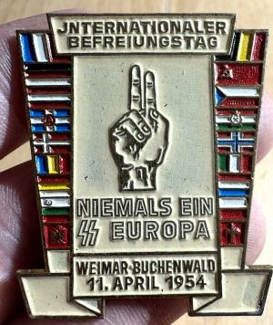 WW2 german Nazi WAFFEN SS Concentration camp BUCHENWALD commemorative pin badge