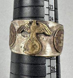 WW2 German Nazi WAFFEN SS kantine custom ring eagle swastika original