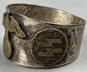 WW2 German Nazi WAFFEN SS kantine custom ring eagle swastika original