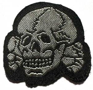 WW2 German Nazi WAFFEN SS NCO cloth skull insignia cap authentic original M43
