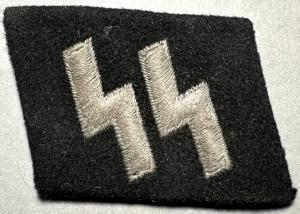 WW2 German Nazi WAFFEN SS NCO tunic removed COLLAR TAB ss runes with RZM tag