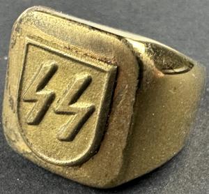 WW2 German Nazi WAFFEN SS officer golden ss runes ring gold RARE
