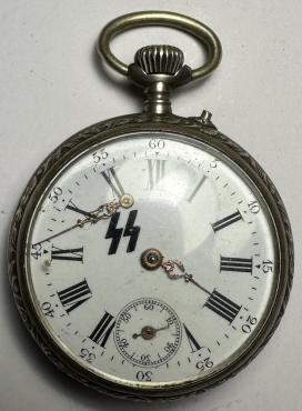 WW2 German Nazi WAFFEN SS Officer pocket WATCH Swastika Dagger MOTTO