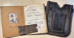 WW2 German Nazi WAFFEN SS PANZER Grenadier ID SOLDBUCH with RARE etui