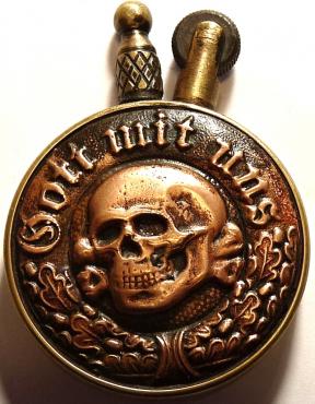 WW2 German Nazi Waffen SS Totenkopf fancy lighter marked eagle reich