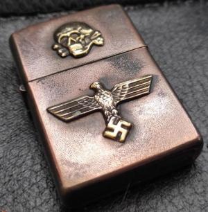 WW2 German Nazi Waffen SS Totenkopf zippo lighter with eagle and skull by RZM
