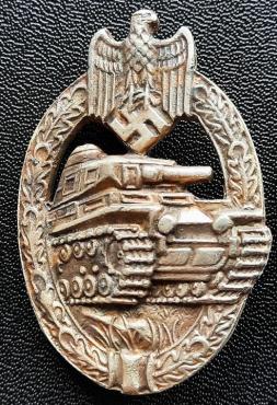 WW2 German Nazi Waffen SS Wehrmacht panzer tank badge by Assmann
