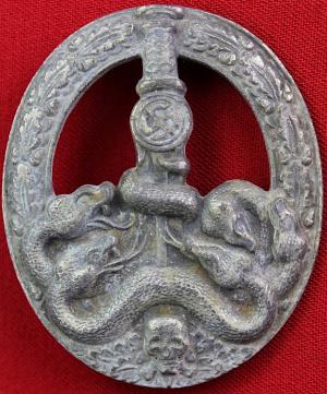 WW2 German Nazi Waffen SS Wehrmacht Polizei ANTIPARTISAN badge in silver relic